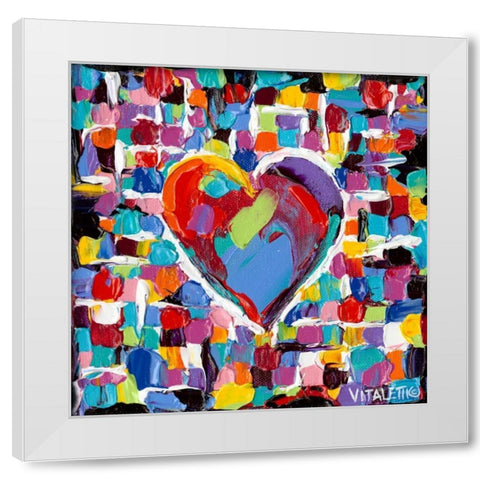 Mosaic Heart II White Modern Wood Framed Art Print by Vitaletti, Carolee