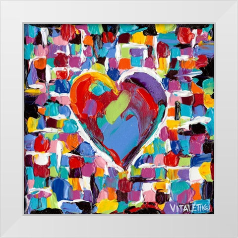 Mosaic Heart II White Modern Wood Framed Art Print by Vitaletti, Carolee