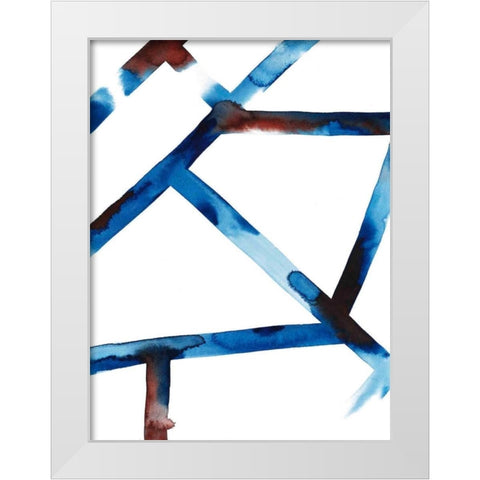 Blue and Red Chutes II White Modern Wood Framed Art Print by Popp, Grace
