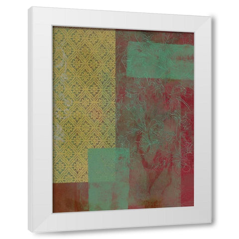 Brocade Tapestry I White Modern Wood Framed Art Print by McCavitt, Naomi