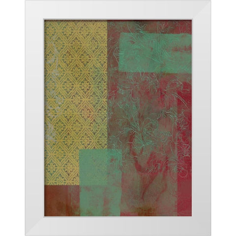 Brocade Tapestry I White Modern Wood Framed Art Print by McCavitt, Naomi