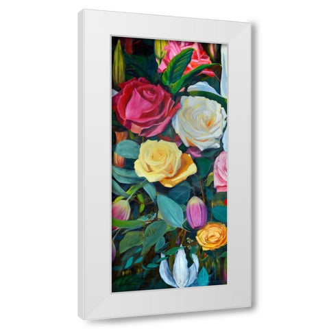 Baroque Flower Triptych II White Modern Wood Framed Art Print by Iafrate, Sandra