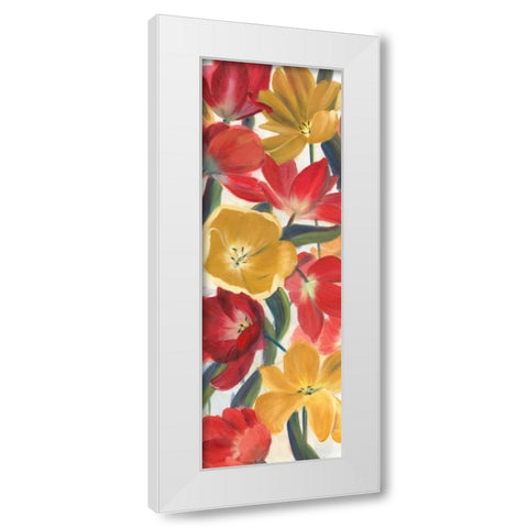 Tulip Array Panel I White Modern Wood Framed Art Print by Iafrate, Sandra