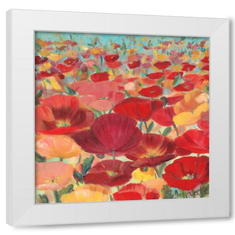 Wild Flower Field II White Modern Wood Framed Art Print by Iafrate, Sandra