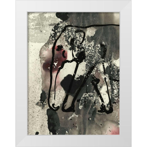 Abstract Elephant II White Modern Wood Framed Art Print by Combs, Joyce