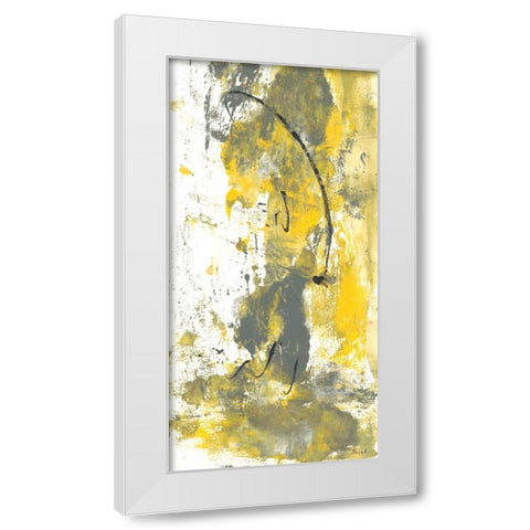 Grey Movement III White Modern Wood Framed Art Print by Combs, Joyce