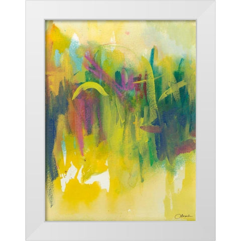 Happy Days I White Modern Wood Framed Art Print by Combs, Joyce