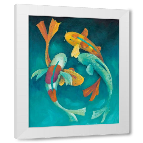 Ornamental Koi II White Modern Wood Framed Art Print by Zarris, Chariklia