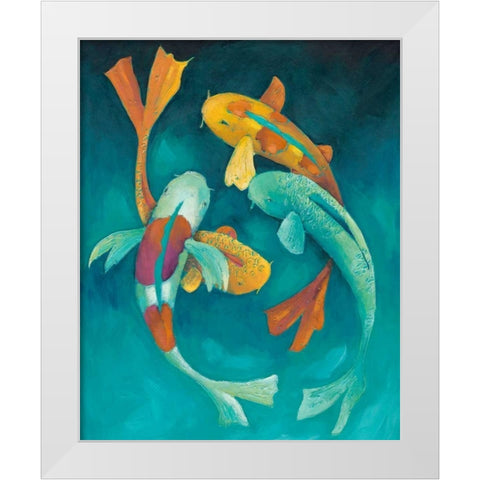 Ornamental Koi II White Modern Wood Framed Art Print by Zarris, Chariklia