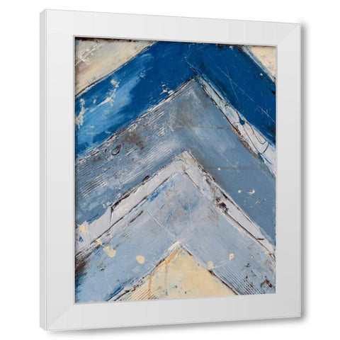 Blue Zag I White Modern Wood Framed Art Print by Ashley, Erin