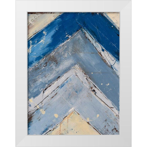 Blue Zag I White Modern Wood Framed Art Print by Ashley, Erin