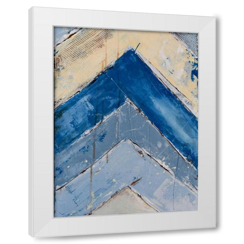Blue Zag II White Modern Wood Framed Art Print by Ashley, Erin