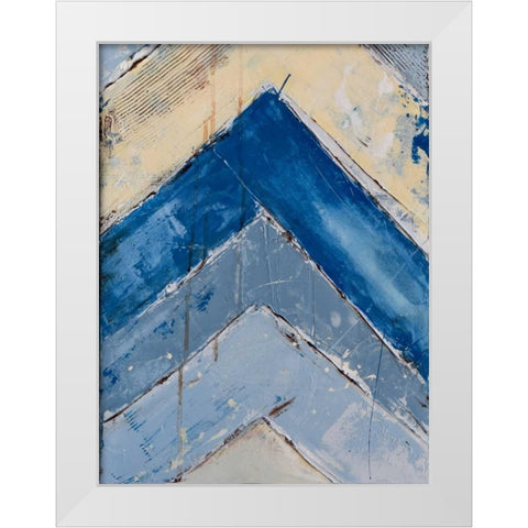 Blue Zag II White Modern Wood Framed Art Print by Ashley, Erin