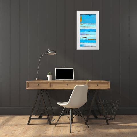 Blue Jam I White Modern Wood Framed Art Print by Ashley, Erin