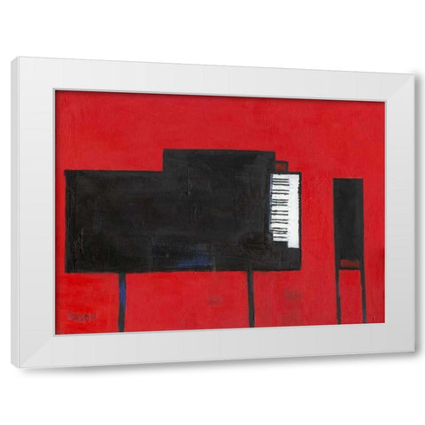 The Piano White Modern Wood Framed Art Print by Dixon, Samuel