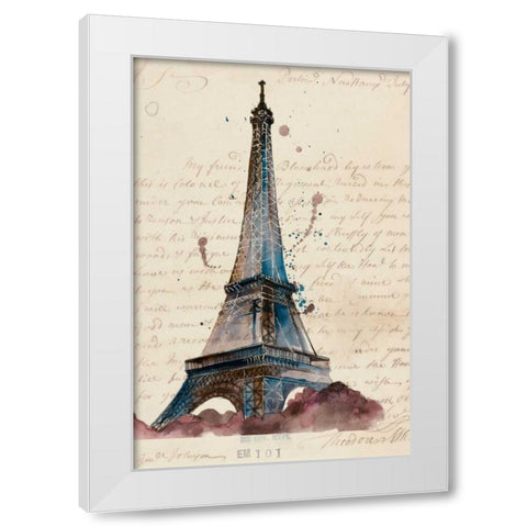 Letters from Eiffel White Modern Wood Framed Art Print by Wang, Melissa