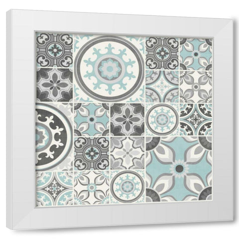 Suzanni Tile I White Modern Wood Framed Art Print by Kappa, Diane