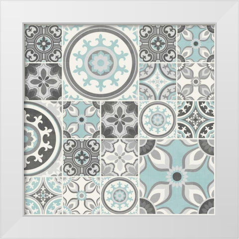 Suzanni Tile I White Modern Wood Framed Art Print by Kappa, Diane