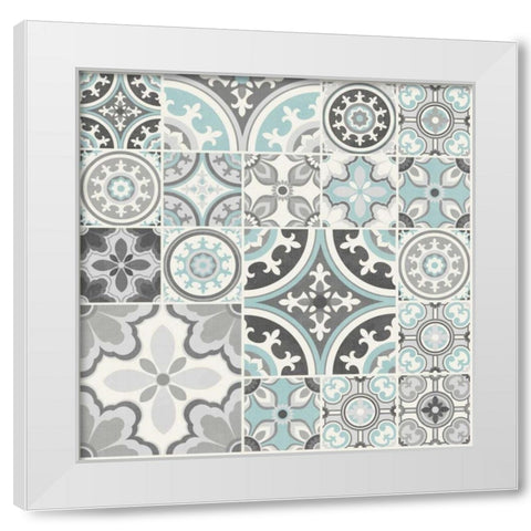 Suzanni Tile II White Modern Wood Framed Art Print by Kappa, Diane