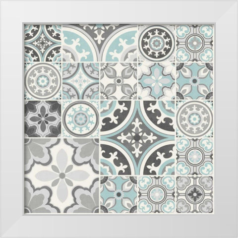 Suzanni Tile II White Modern Wood Framed Art Print by Kappa, Diane