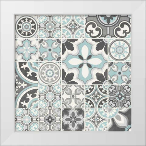 Suzanni Tile III White Modern Wood Framed Art Print by Kappa, Diane