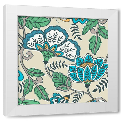 Namaste Floral I White Modern Wood Framed Art Print by Kappa, Diane