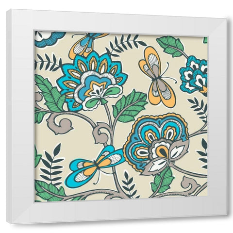 Namaste Floral II White Modern Wood Framed Art Print by Kappa, Diane