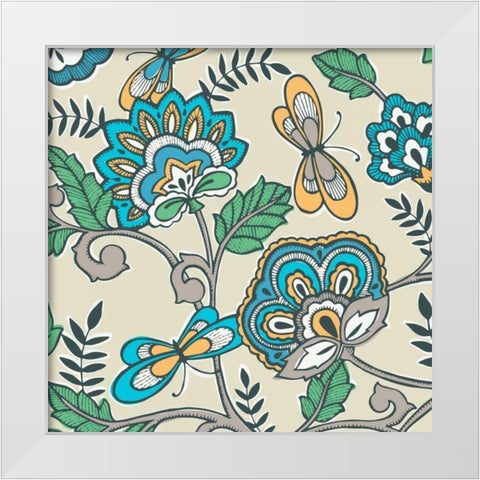 Namaste Floral II White Modern Wood Framed Art Print by Kappa, Diane