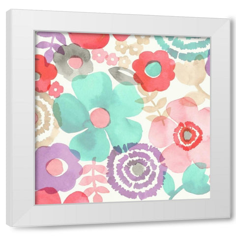 Ocean Shores Floral I White Modern Wood Framed Art Print by Kappa, Diane