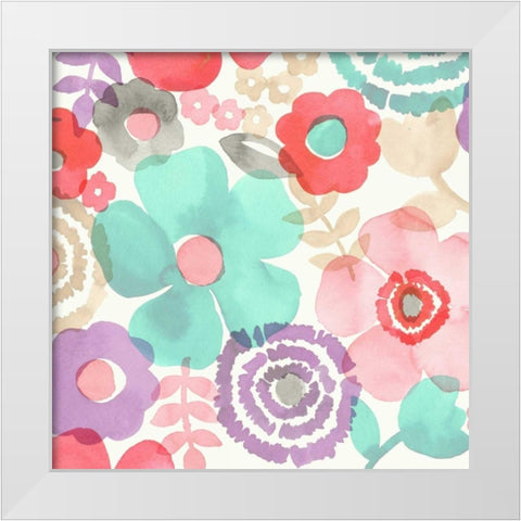 Ocean Shores Floral I White Modern Wood Framed Art Print by Kappa, Diane