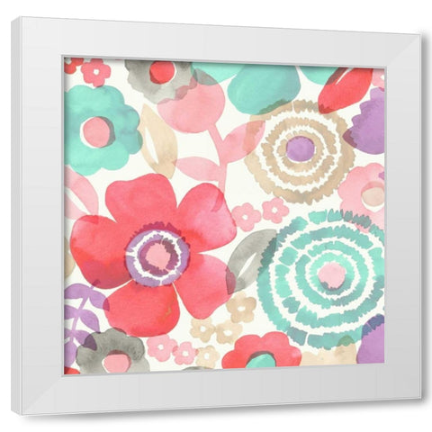 Ocean Shores Floral II White Modern Wood Framed Art Print by Kappa, Diane