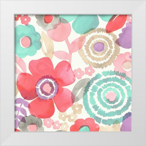 Ocean Shores Floral II White Modern Wood Framed Art Print by Kappa, Diane