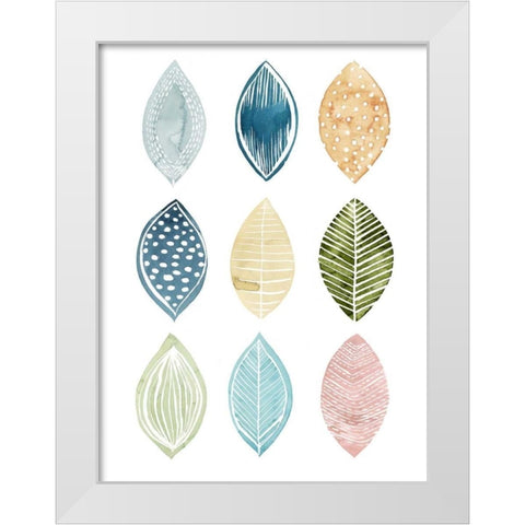 Patterned Leaves I White Modern Wood Framed Art Print by Popp, Grace