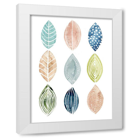 Patterned Leaves II White Modern Wood Framed Art Print by Popp, Grace
