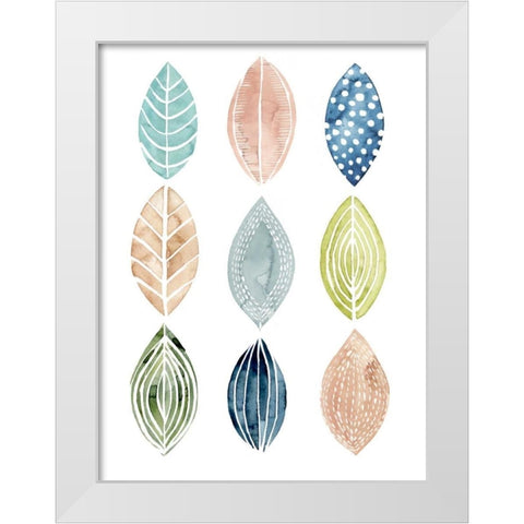 Patterned Leaves II White Modern Wood Framed Art Print by Popp, Grace