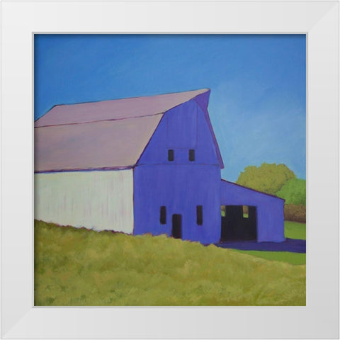 Custom Over the Hill White Modern Wood Framed Art Print by Young, Carol