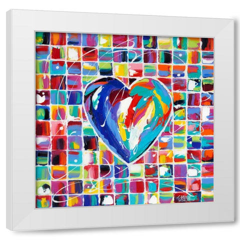 Hearts of a Different Color I White Modern Wood Framed Art Print by Vitaletti, Carolee