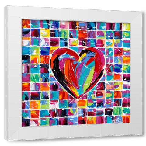 Hearts of a Different Color II White Modern Wood Framed Art Print by Vitaletti, Carolee