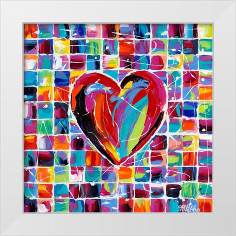 Hearts of a Different Color II White Modern Wood Framed Art Print by Vitaletti, Carolee