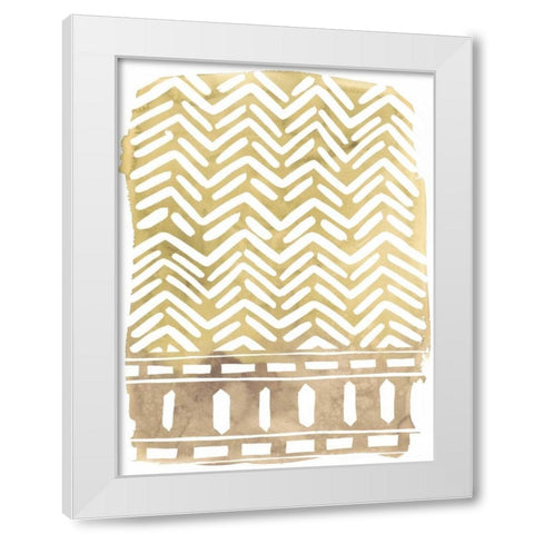 Mud Cloth Motif I White Modern Wood Framed Art Print by Vess, June Erica