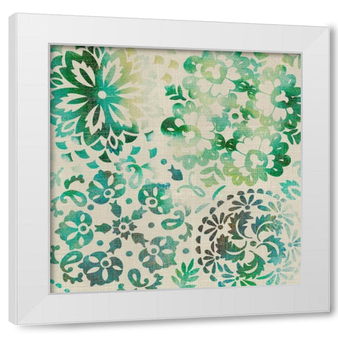 Moss Medallions II White Modern Wood Framed Art Print by Zarris, Chariklia