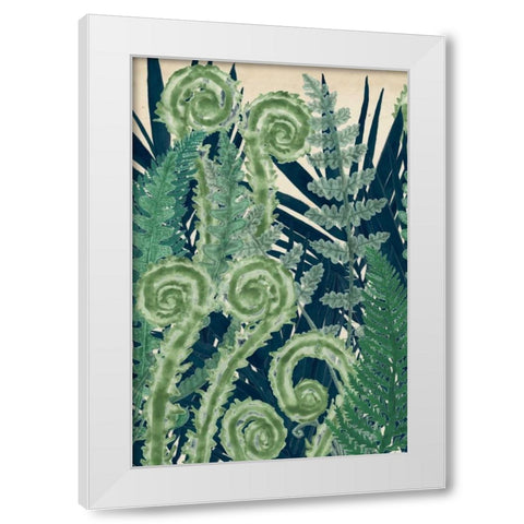 Fiddlehead Waltz I White Modern Wood Framed Art Print by McCavitt, Naomi