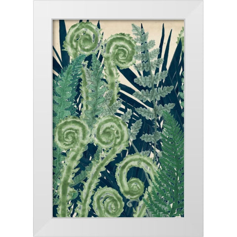 Fiddlehead Waltz I White Modern Wood Framed Art Print by McCavitt, Naomi
