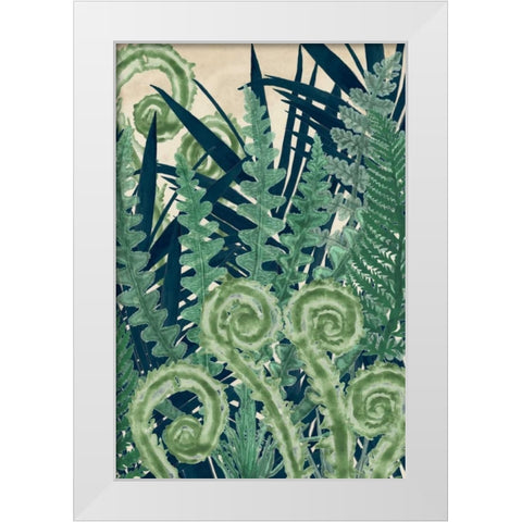 Fiddlehead Waltz II White Modern Wood Framed Art Print by McCavitt, Naomi