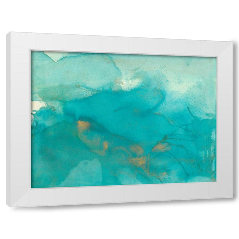 Turquoise Moment II White Modern Wood Framed Art Print by Combs, Joyce