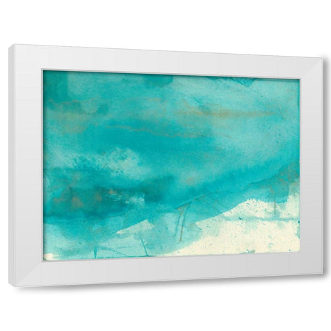Turquoise Moment IV White Modern Wood Framed Art Print by Combs, Joyce