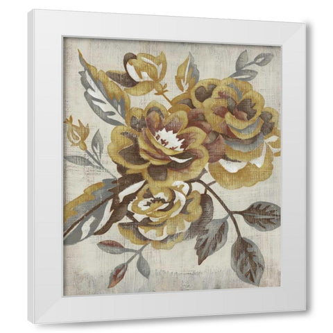 Honeyed Blooms I White Modern Wood Framed Art Print by Zarris, Chariklia