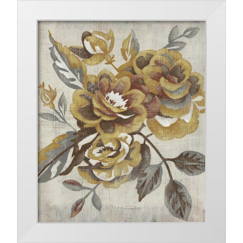 Honeyed Blooms I White Modern Wood Framed Art Print by Zarris, Chariklia