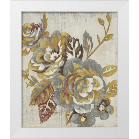 Honeyed Blooms II White Modern Wood Framed Art Print by Zarris, Chariklia