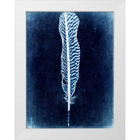 Inverted Feather V White Modern Wood Framed Art Print by Malek, Honey